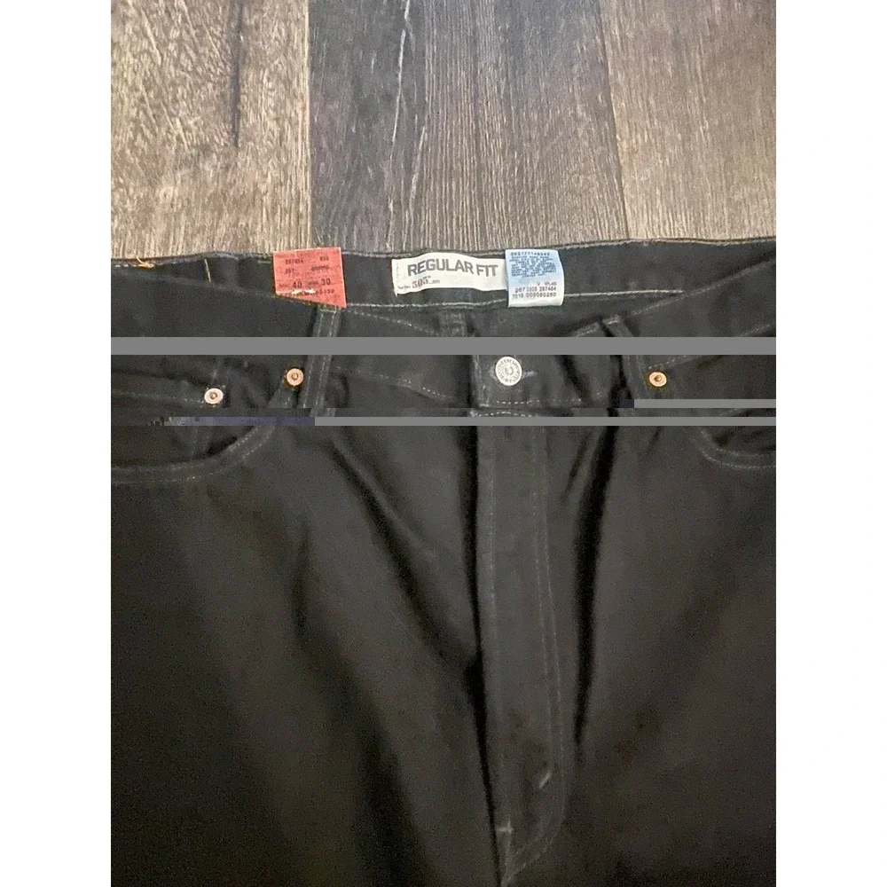 VTG Levis Jeans 505 Men's 40x30 Regular Fit Straight Leg Black Denim 2005 NEW